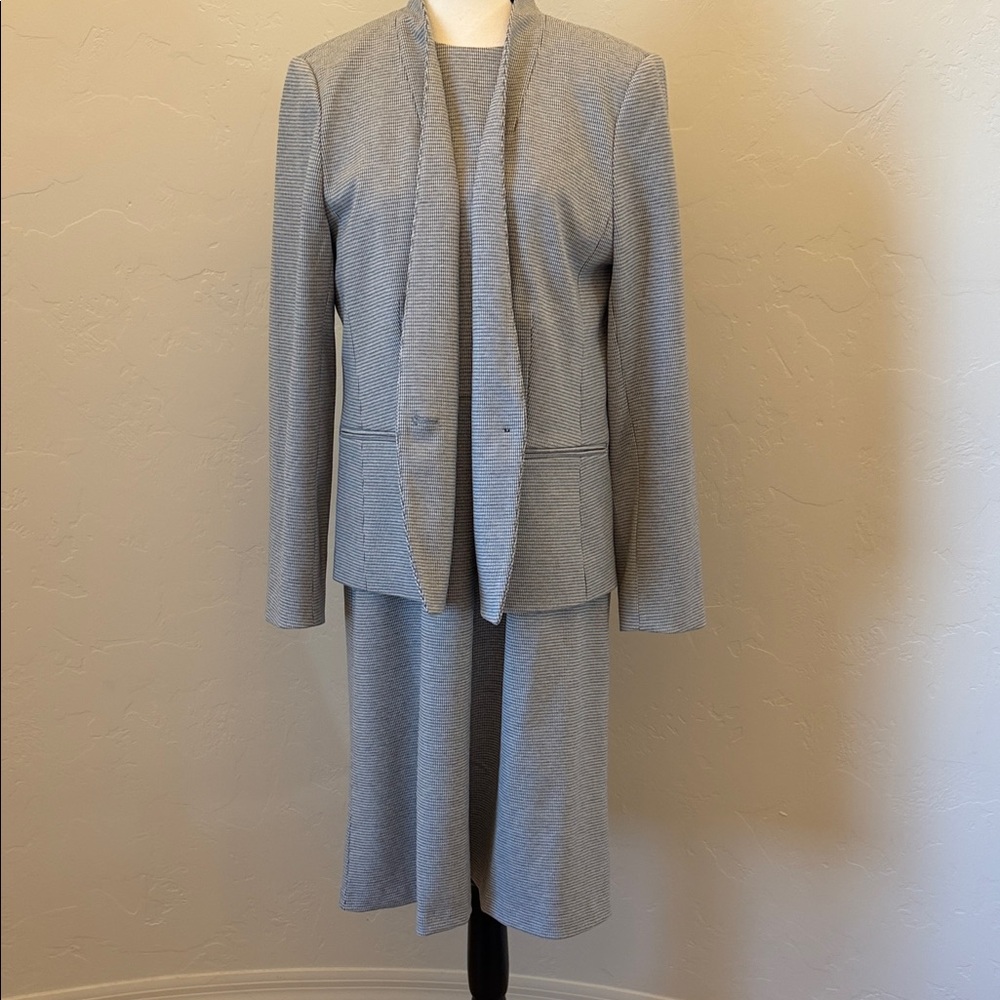 Ann Taylor Light Grey Blazer and Skirt Set